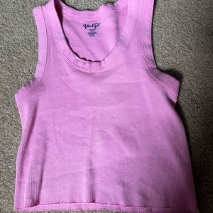 Brandy Melville John Galt Pink Cropped Tank Top
